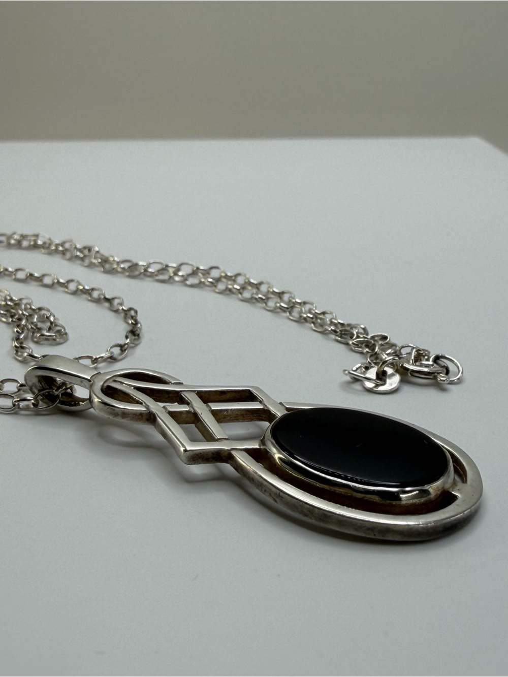 925 Silver and Onyx Celtic Pendant